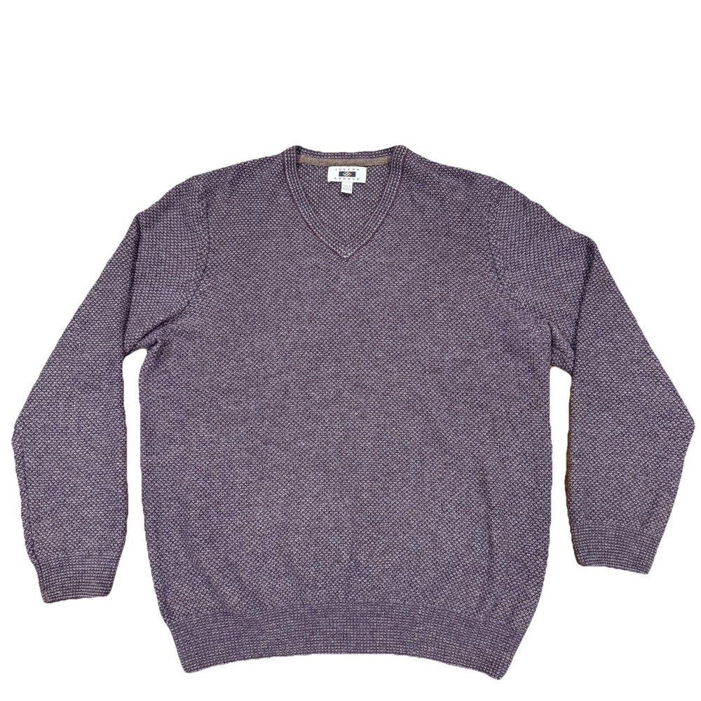 Joseph Abboud Men's Wool Blend V-Neck Sweater Burgundy Big Tall‎ 2XLT